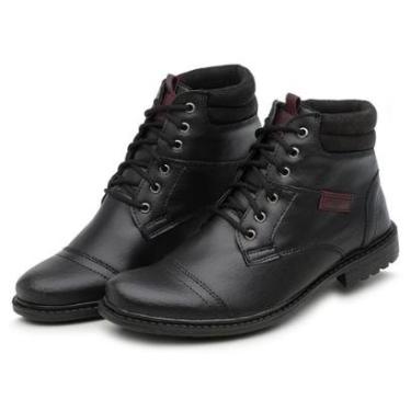 Imagem de Bota Coturno Casual Masculino com Cadarço Preto e Marrom-Masculino