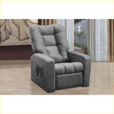 Imagem de Poltrona do Papai Reclinável Veneza Suede Rover & Beato, Cinza