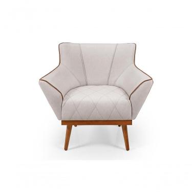 Imagem de Poltrona Decorativa Yasmin Linho Compose Império Estofados Palha 185