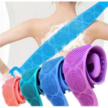 Imagem de Esponja de banho lava costa Silicone anti bacteriano cores sortido - o