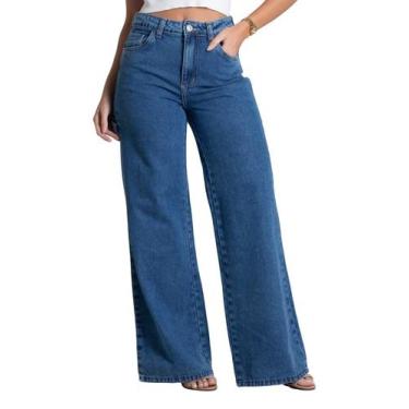 Imagem de Calça Jeans Sawary Wide Leg - 281921 - Azul médio 38, Azul, 38
