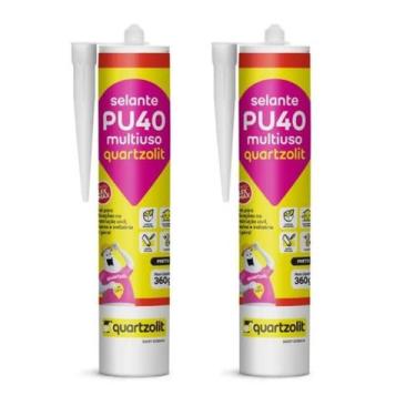 Imagem de Kit 2 Adesivo Selante Pu40 Multiuso Preto 360G Quartzolit