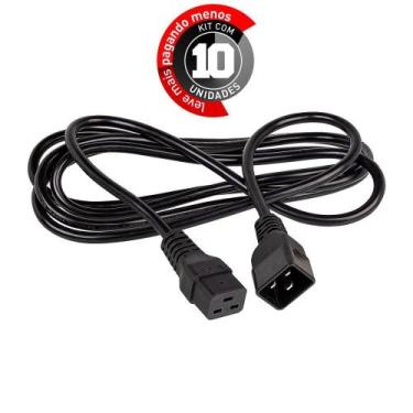 Imagem de Extensão De Cabo De Força Iec C20/C19, 2 Mt - Kit 10 - Cirilo Cabos