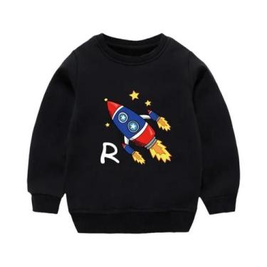 Imagem de Moletom Infantil De Outono Com Estampa De Foguete Espacial, Manga Long