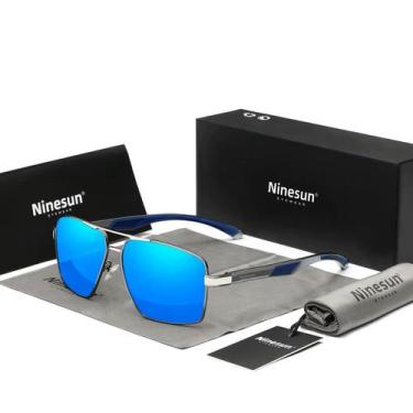 Imagem de Óculos de sol masculino design quadrados estilo classico piloto com pr