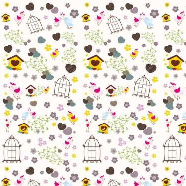 Imagem de Papel De Parede Casa Passarinho Coração Adesivo Infantil