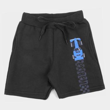 Imagem de Bermuda Moletom Infantil Duzizo Carro Masculina, Preto, 1A