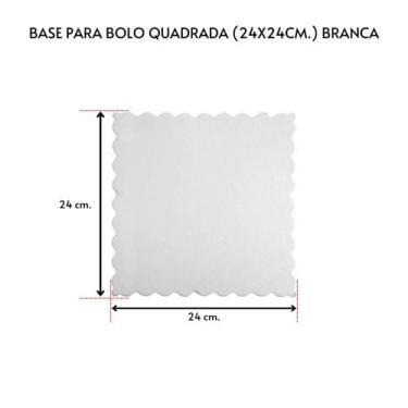 Imagem de Kit 10 Unidades Cake Board Para Bolo Quadrado 24x24cm.Branco - TAMAROZ