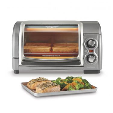 Imagem de Forno Elétrico de Bancada com Temporizador, 1200W, Aço, 110v, HAMILTON BEACH 31344DA, Cinza