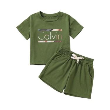 Imagem de Conjuntos De Roupas Infantis De Algodão Com Estampa De Letras Para Men