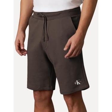 Imagem de Bermuda Calvin Klein Jeans Masculina Cadarço Linen RE Issue Marrom Escuro-Masculino