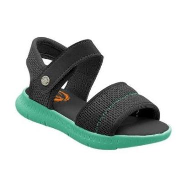 Imagem de Sandália Papete Infantil Menino Guty Preto Verde Pé com Pé 23164-050-Masculino