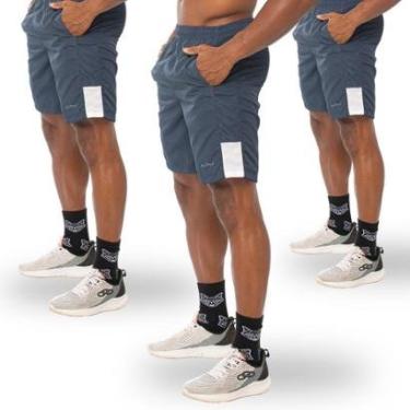 Imagem de Kit 3 Bermudas Dry Academia Esporte Alpha Co-Masculino