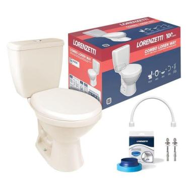 Imagem de Kit Bacia Com Caixa Acoplada + Assento Way Branco - 7720008 - Lorenzet