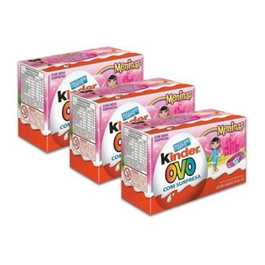Imagem de Chocolate Kinder Ovo Meninas Ferrero Kit 3un 40g (2x20g)
