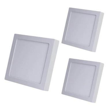 Imagem de Kit 3x Plafon Led 18w Avant Sobrepor Quadrado Branco Frio