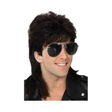 Imagem de Peruca Masculina Retrô Anos 70 80 Com Cabelo Cacheado Estilo Mullet HA