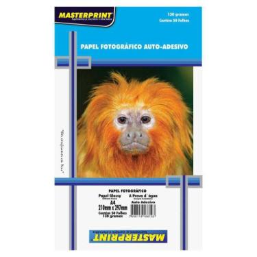 Imagem de Papel Fotográfico Glossy Auto Adesivo A4 210x297 mm 130g - c/ 50 Folha