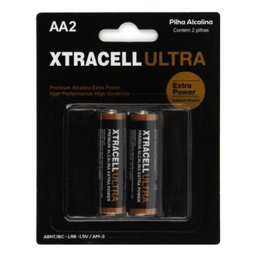 Imagem de Pilha Alcalina AA Pequena Cartela com 2 Unidades - Xtracell