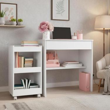 Imagem de Conjunto Infantil Mesa Escrivaninha Computador E Armário De Livros par