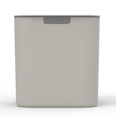 Imagem de Lixeira Pequena Moderna Compacta Tampa Prática Cozinha - Ou, Bege