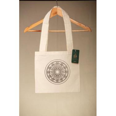Imagem de Ecobag Tipo Premium Vertical Com Fole Linha Algodão Mandala Indígena -