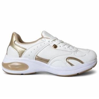 Imagem de Tênis Modare Ultraconforto Bubble Gel - Edição Dourado Metalico White-Feminino