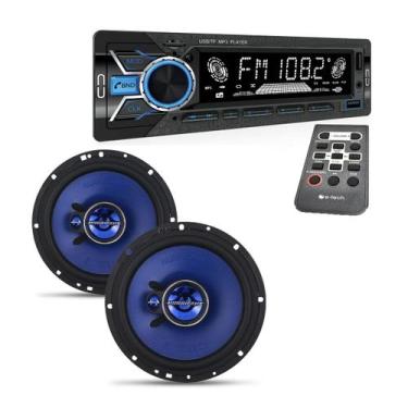 Imagem de Kit mp3 Som Automotivo Bluetooth + Alto Falante 6 hurricane - E-TECH