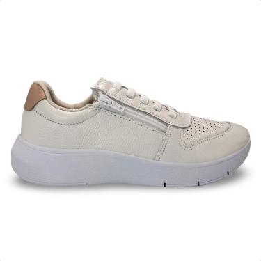 Imagem de Tênis Usaflex Feminino Couro Zíper Cadarço Elástico Casual AP11005-Feminino