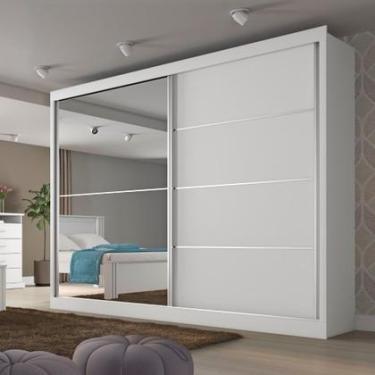 Imagem de Guarda Roupa Casal 2 Portas 4 Gavetas com Espelho Verona Plus em MDF M