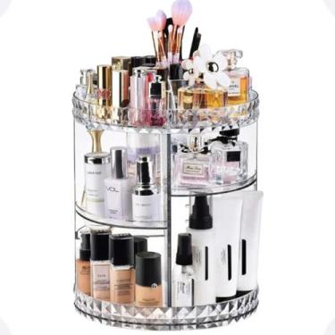 Imagem de Organizador Grande Elegante Maquiagem 360º - Display Girato em Acrílic