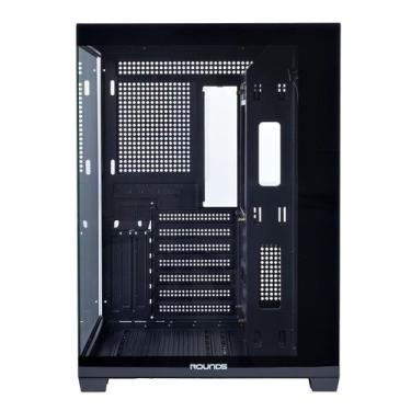 Imagem de Gabinete gamer atx sem fan sem fonte round5 genos black r5-genos-b-218