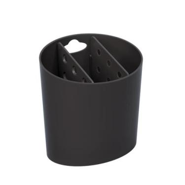 Imagem de Escorredor Porta Talheres Organizador de Talher Coza Brinox, Preto