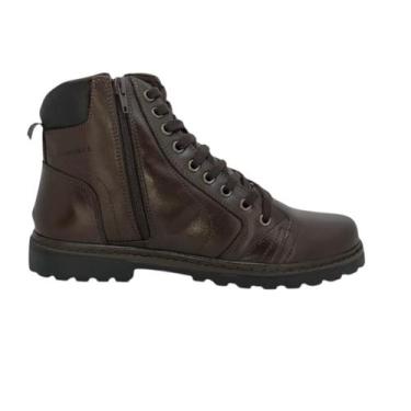 Imagem de Coturno foot care masculino em couro casual 6015 cafe, Cafe, 42