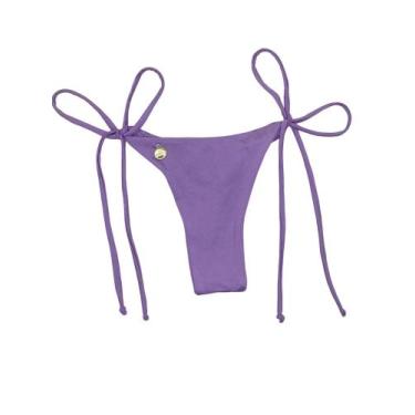 Imagem de Calcinha Lacinho Fio Dental - AC Biquínis, M, Lavanda glow