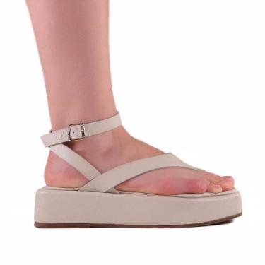 Imagem de Sandália Feminina Plataforma Zariff 508.050, Bege, 38