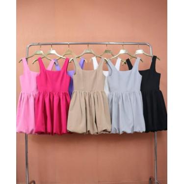 Imagem de DOUTORAS MODAS Vestido Curto Balonê Sem Mangas Feminino Gringa Lançame