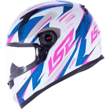 Imagem de Capacete LS2 FF358 Draze, 62, Branco/Azul/Rosa