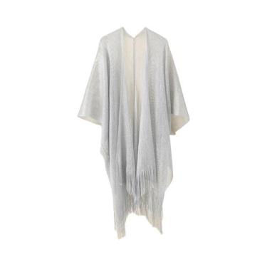 Imagem de Kimono Cardigã Feminino Solto Com Franjas Para Praia E Biquíni - Blusa