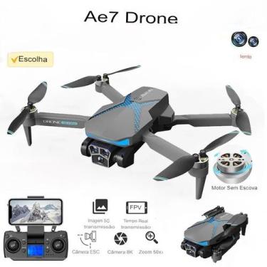 Imagem de Drone AE7 Motor Brushless com Câmera HD, Fotografia Aérea FPV - 1 Bate