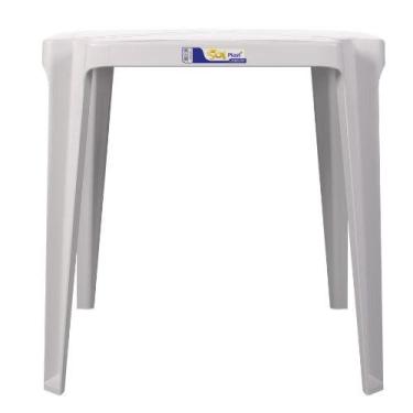 Imagem de Mesa Plástica Quadrada Coruripe Branca Solplast