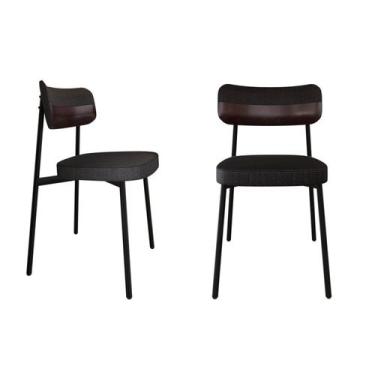 Imagem de Cadeira Alloa Fixa com 4 Pés 500 x 447 x 838 mm com 2 Unidades Preto/C