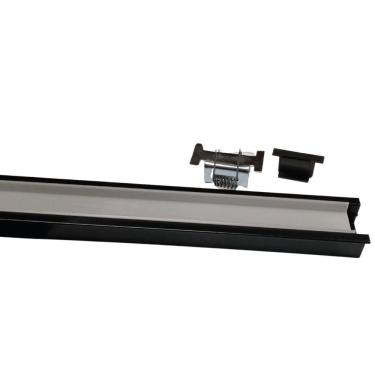 Imagem de Perfil de Alumínio 70620 Embutir Slim para Iluminação Linear Preto Incolux 1M Bivolt