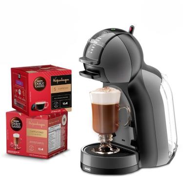 Imagem de Kit Cafeteira Cápsulas Dolce Gusto Mini Me com Kopenhagen Cappuccino e Espresso Preta 220V
