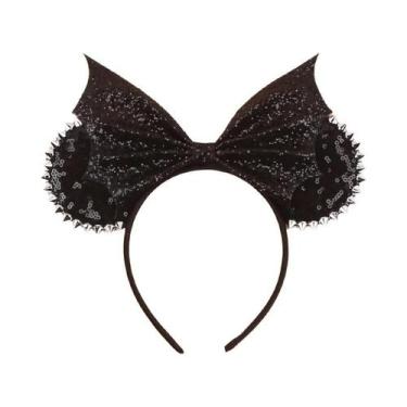 Imagem de Tiara De Orelhas De Rato Para Mulheres Com Lantejoulas E Laço, Acessór
