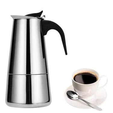Imagem de Cafeteira Tipo Italiana Aço Inox 9 Xícaras Expresso Café Moka Com Pega