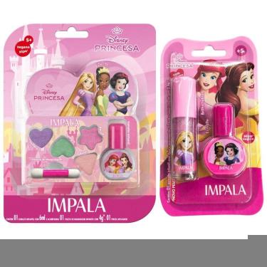Imagem de Kit Impala Disney Princesas: Kit De Maquiagem Infantil, Kit Brilho Labial e Esmalte Infantil 6ml