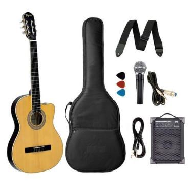 Imagem de Kit Violão Tagima Cartagena Flat Nylon Natural + Caixa