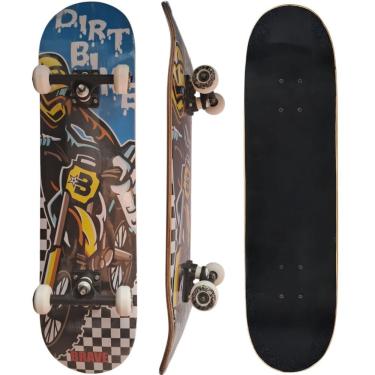 Imagem de Skate Infantil Dirt Bike Suporta Até 70kg Já Montado Preto Derock 20CM