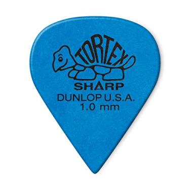 Imagem de Palhetas de guitarra Dunlop Tortex Sharp 1,0 mm, azul, pacote com 72